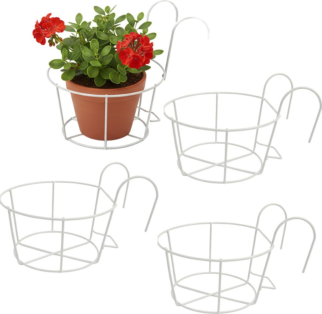 Wiszące doniczki Relaxdays, zestaw 4 szt., wymiary: 21 x 20 Zdjęcie produktu 