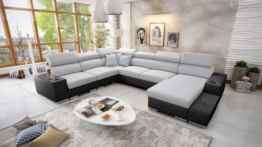 Wohnlandschaft in U-Form PERS VIII Ecksofa Rechts Eckcouch Produktbild 