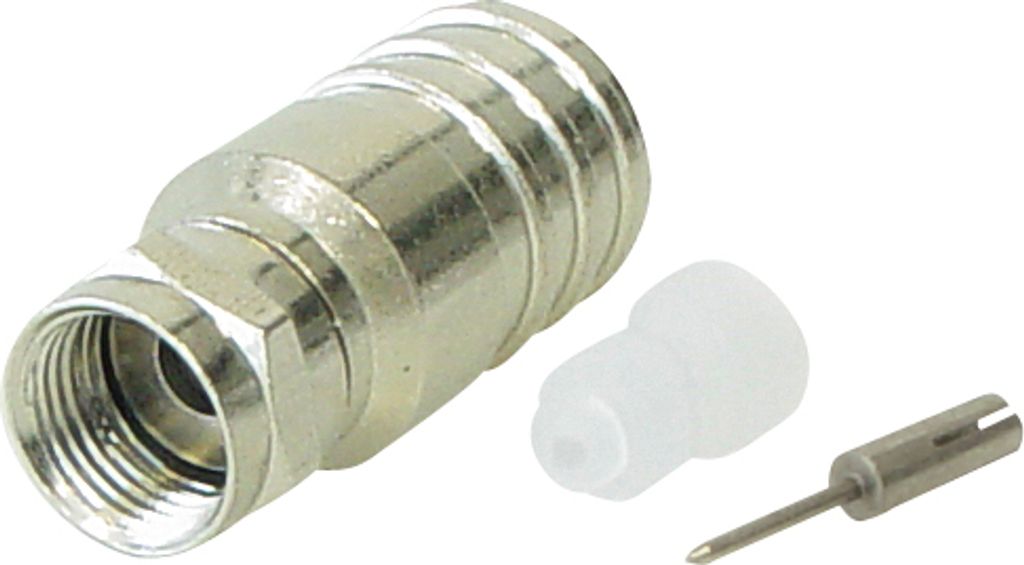 F-Stecker Crimp-Typ mit festem Crimpring mit Innenstift für Produktbild 