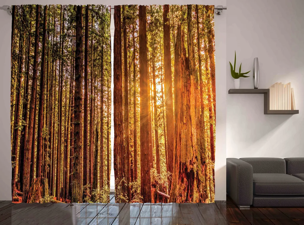 ABAKUHAUS Rideau Rustique Séquoia États-Unis 280 x 225 cm Orange Marron