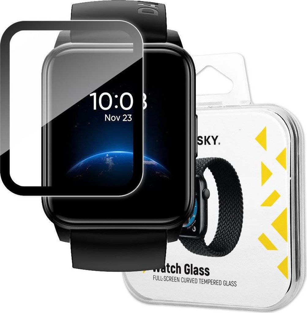 Wozinsky Uhr Glas Hybrid Glas Für Realme Uhr 2 Schwarz