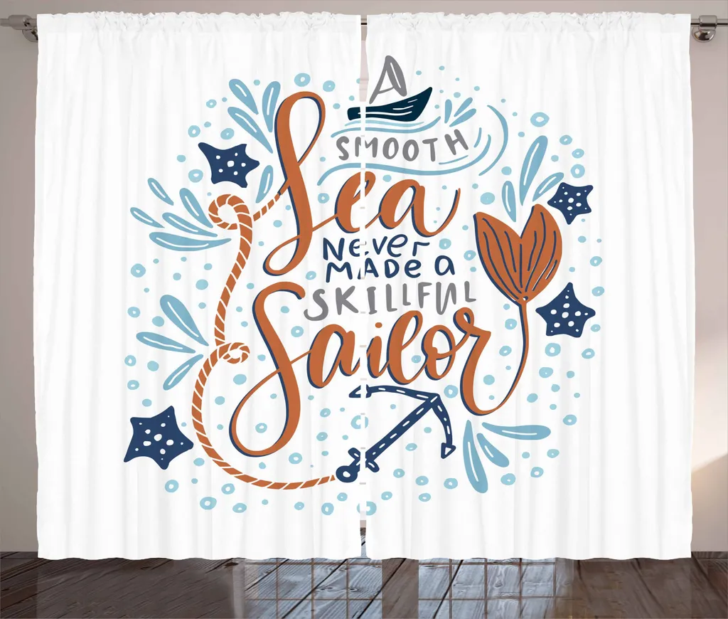 Tenda ABAKUHAUS 280x245 cm Citazione Spiaggia Blu Notte Cannella