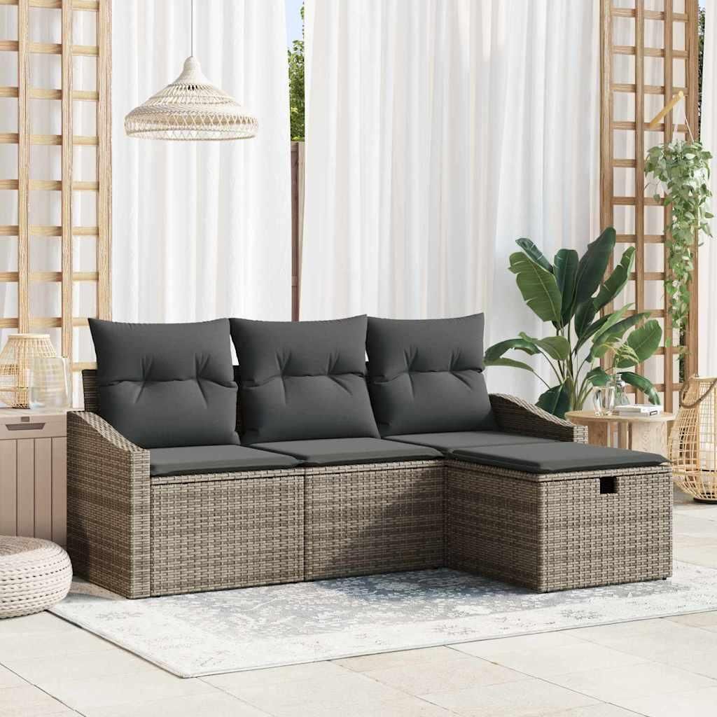 Maison Exclusive - Sofa Set mit Kissen 4 pcs Poly-Rattan