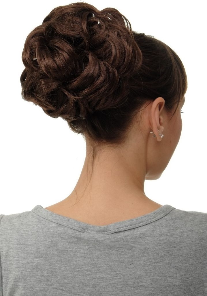 WIG ME UP Haarteil Dutt Haarrose Buschig Mittelbraun Q840-6 Produktbild 