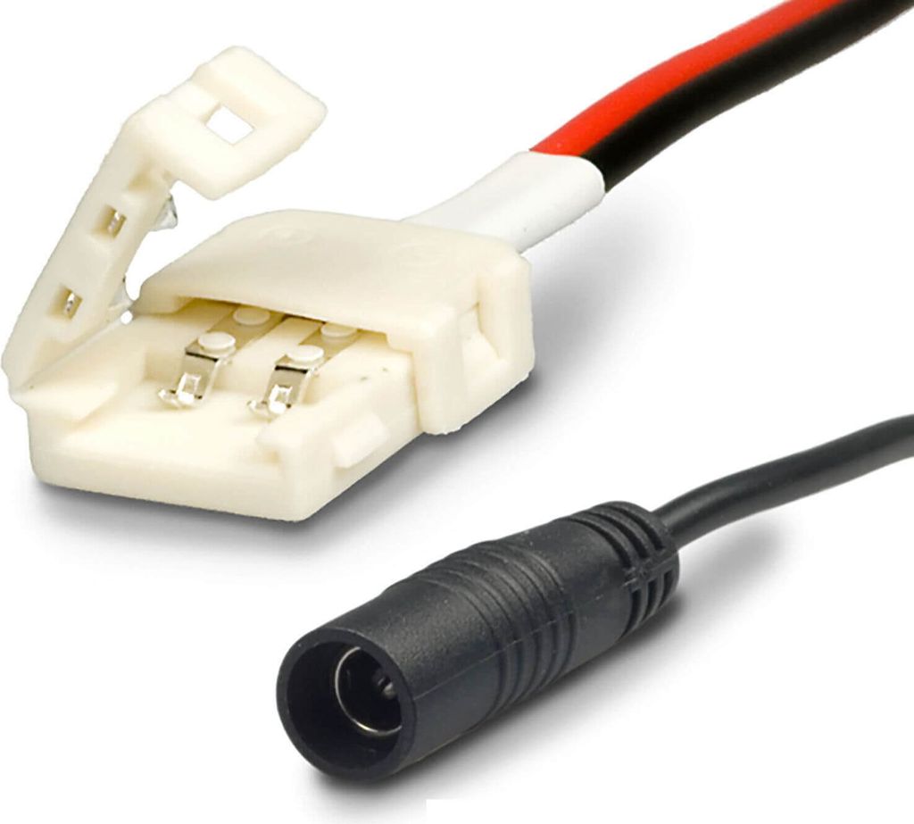 ISOLED Clip-Rundstecker-Anschluss für 2-pol. IP20 Flexstripes 8mm, Pitch-Abstand >12mm