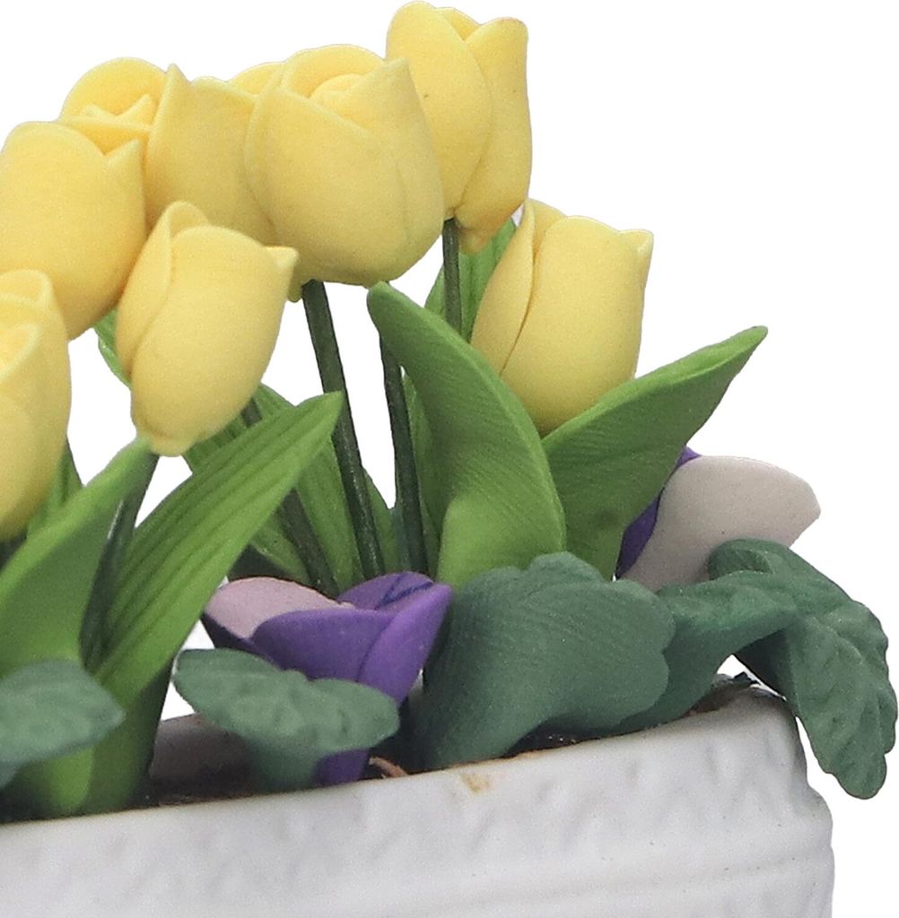 Puppenhaus-Tonblumensimulation, Miniatur-Topfpflanze, gelbe Tulpe, 1/12, Zubehör, Dekoration