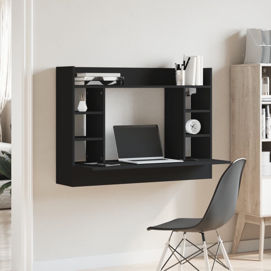 "im Sonderangebot"Büro-Möbel - CLORIS - Bürotisch - Wand-Schreibtisch Schwarz 105x48x75 cm Holzwerkstoff - DEMöbel4960369