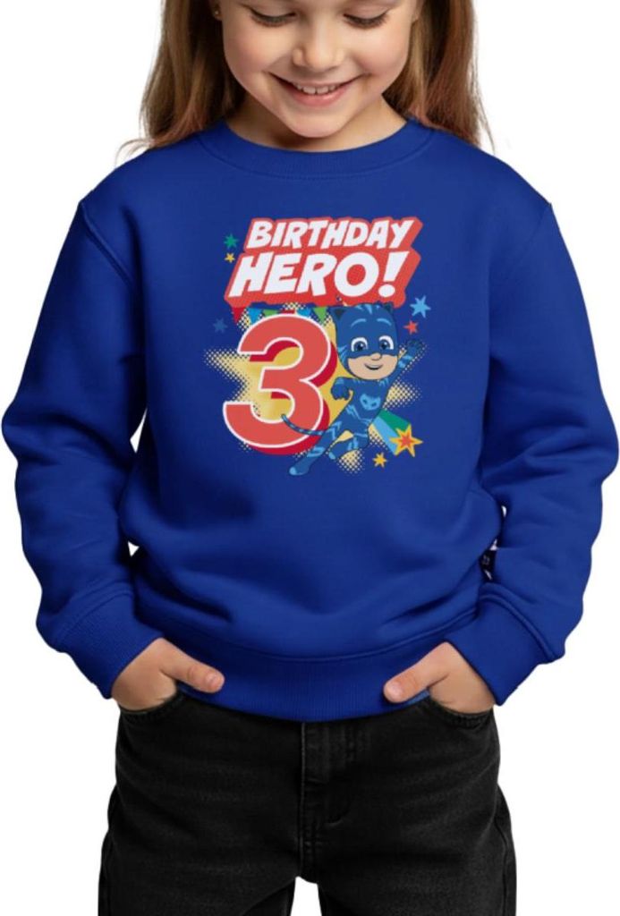 Spreadshirt PJ Masks Catboy Birthday Hero 3. Geburtstag Kinder/Teenager Premium Pullover, 158/164 (12 Jahre), Royalblau