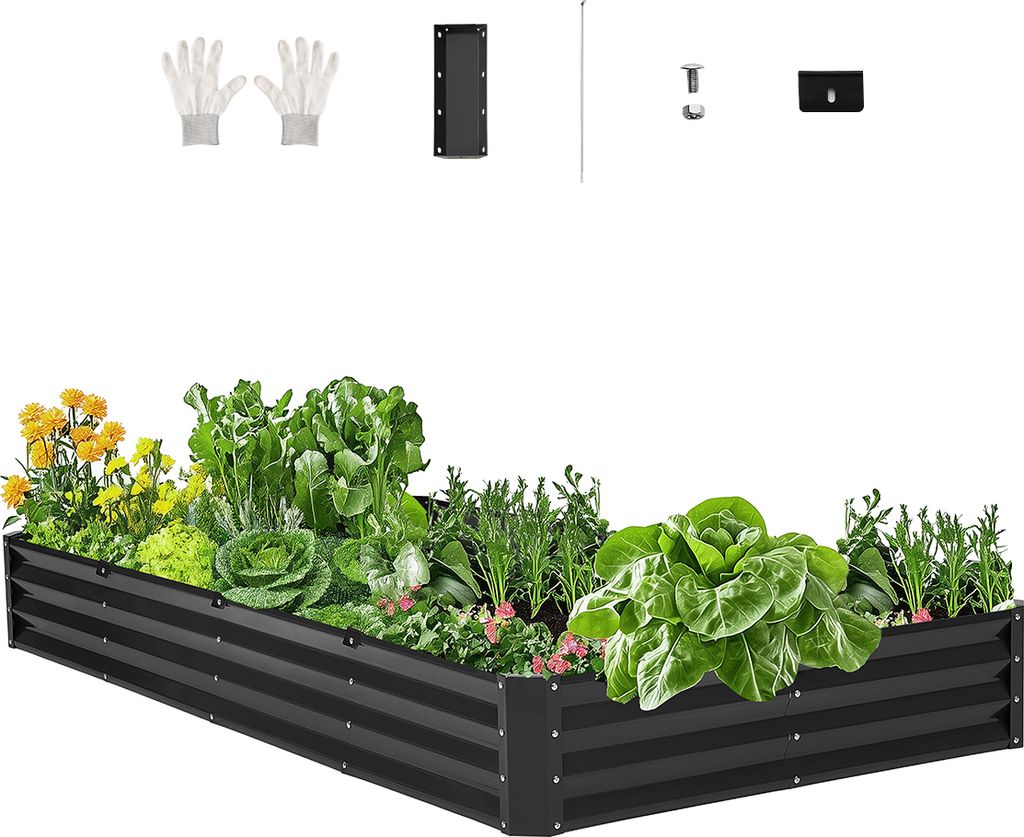 VEVOR vyvýšený kovový záhon, 2395x1200x280 mm, pozinkovaný Obrázek produktu 