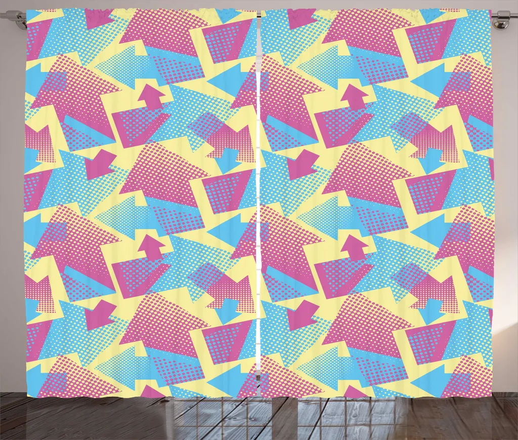 Rideaux de Salon Universels Rose et Bleu Ciel, Paire de Rideaux 280x225