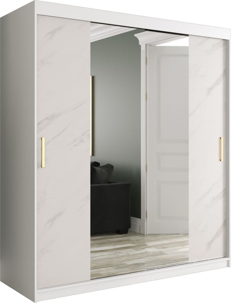 Schwebetürenschrank MARMUR T1 180, Kleiderschrank für Schlafzimmer, Modern Design