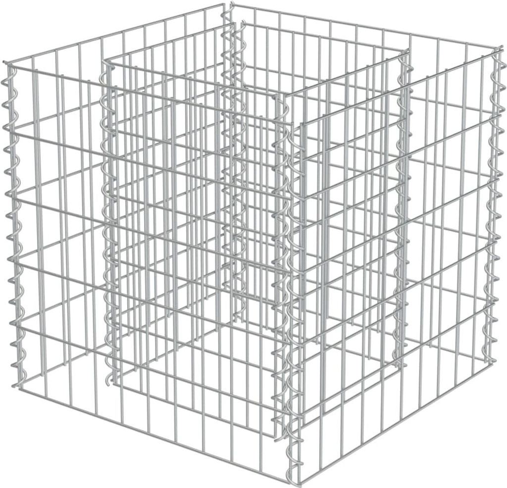 vidaXL Gabbione letto rialzato Acciaio zincato 50×50×50 cm Immagine del prodotto 
