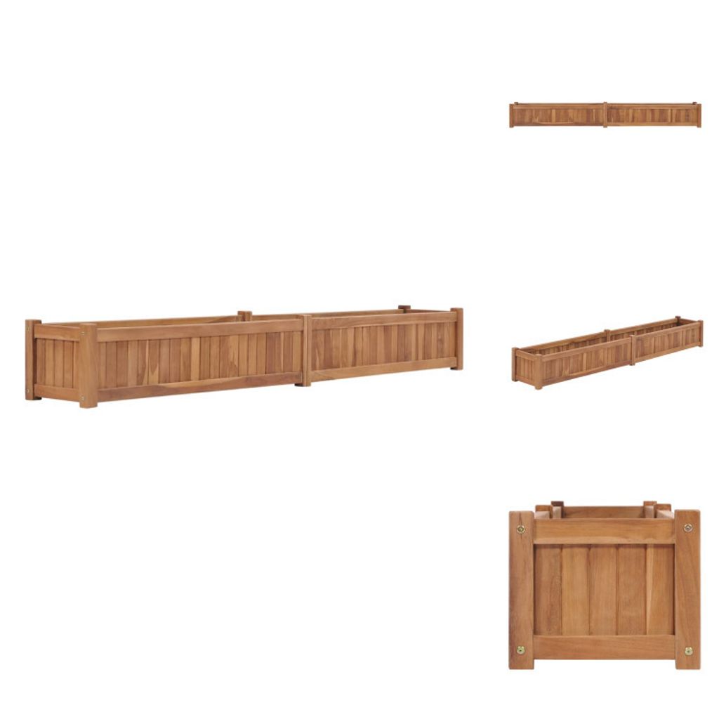 vidaXL Hochbeet 200x30x25 cm Massivholz Teak - Blumentöpfe & Pflanzgefäße
