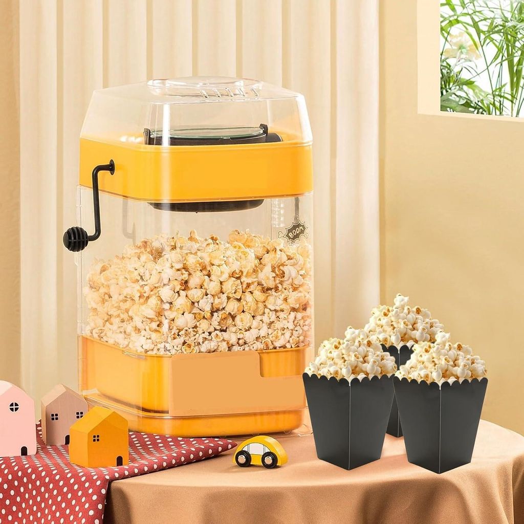 100 Stück kleine schwarze Popcornbeutel - Papierpopcornbecher und Kinozubehör für Geburtstagsfeiern und Snacks (5,5 x