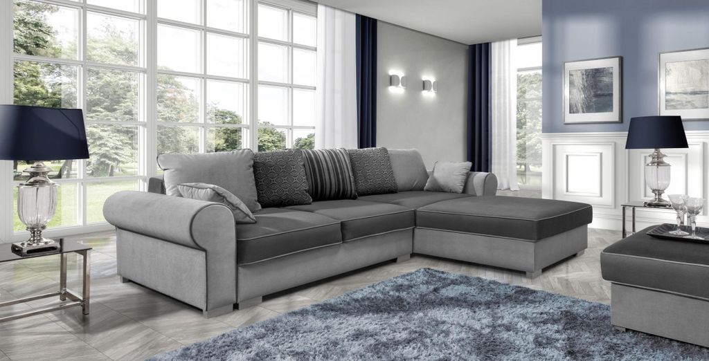 Stoff L-Form Couch Wohnlandschaft Ecksofa Garnitur Modern Design Sofa Textil