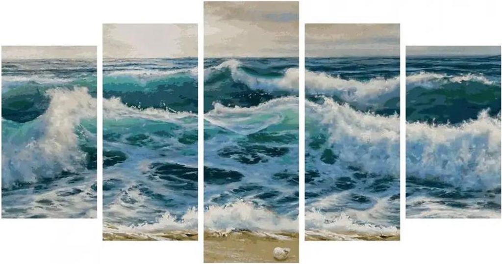 Schipper Malen nach Zahlen Stürmische See, Meisterklasse Polyptychon, Malvorlage, Wandbild, 132 x 72 cm, 609450865