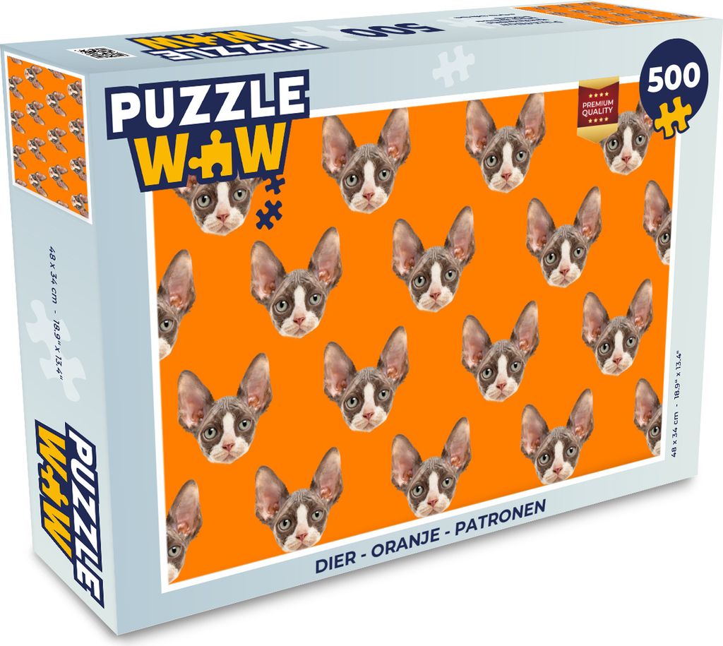 MuchoWow Puzzle 500 Teile Tier - Orange - Muster - 500 Teile - Kinder - Selberbauen - Puzzlespiele