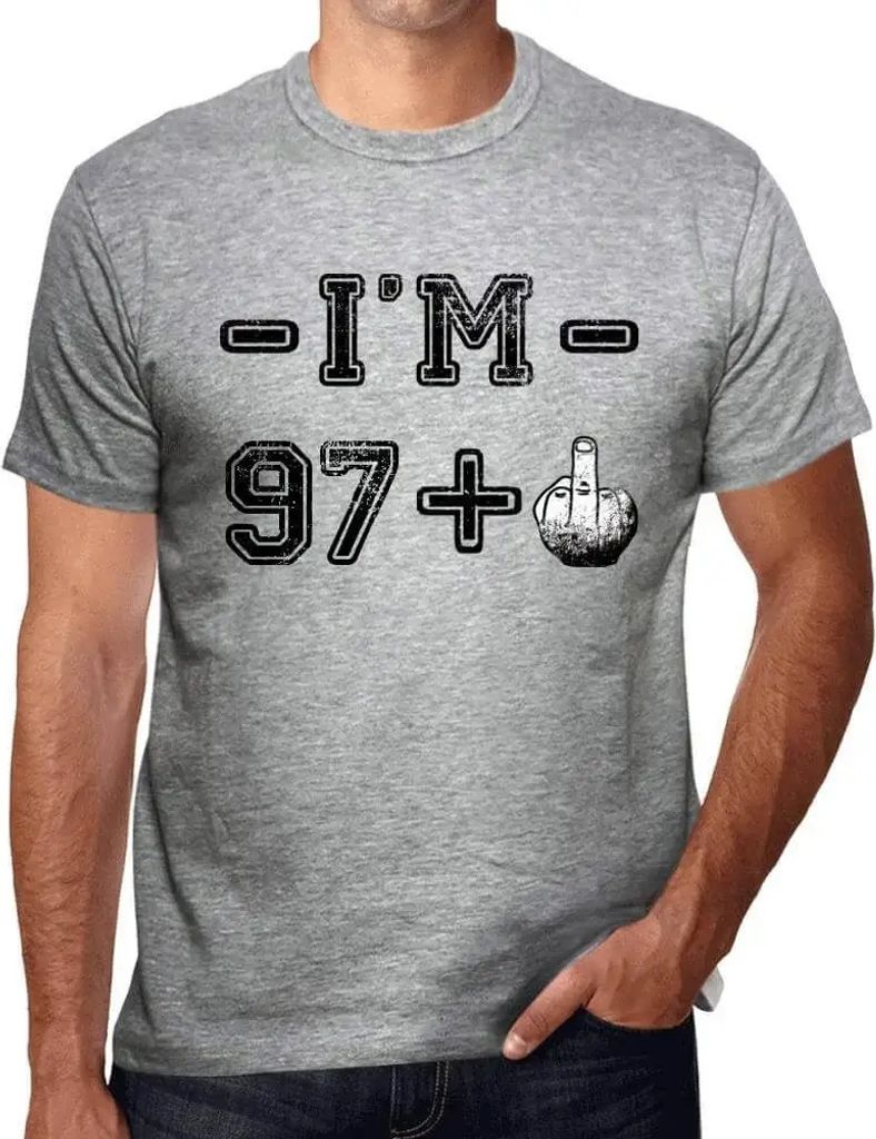 Herren Grafik T-Shirt 98 Jahre ich bin 97 + ein Mittelfinger – 98 Years I'm 97 + A Middle Finger – Geschenk 98. Geburtstag Jahrestag 98 Jahre J...
