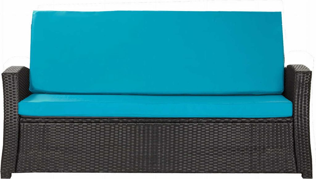 Bankkissen 130×50×50x7 cm blau – Sitzkissen für Gartenbank 2-3 Personen mit abnehmbarem Bezug, bequemes Polster für Outdoor & Terrasse