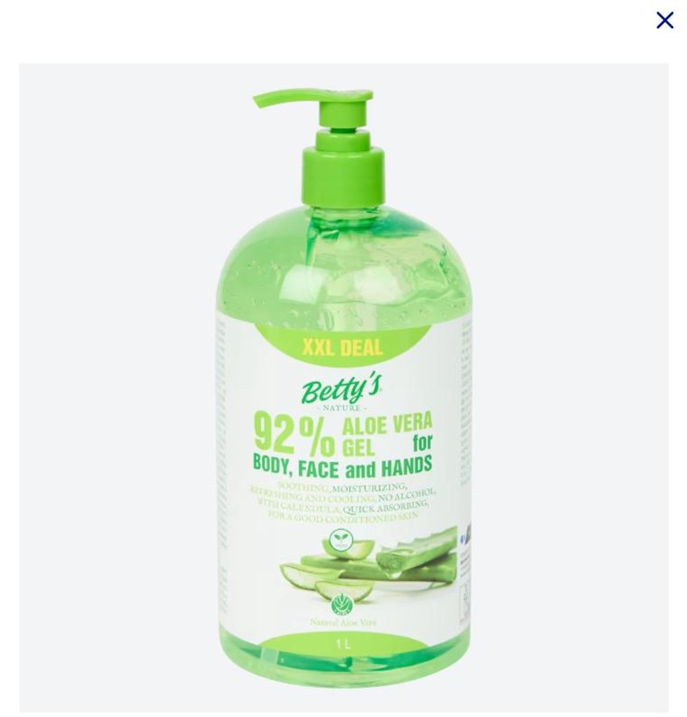 Betty's Nature XXL Aloe Vera Gel 1000 ml – mit 92 % Aloe Produktbild 