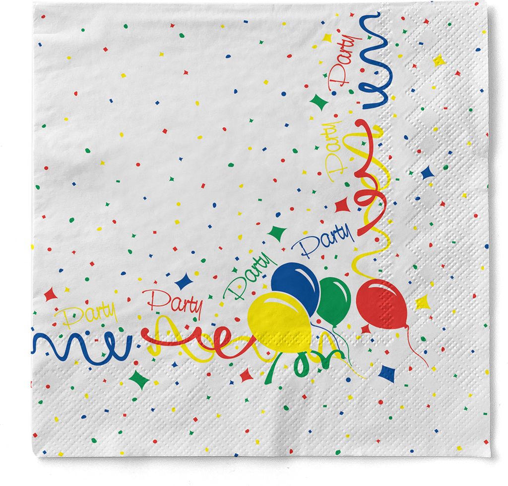 Tissue Serviette Party, 3-lagig, 33 x 33 cm, 100 Stück - Produktbild 