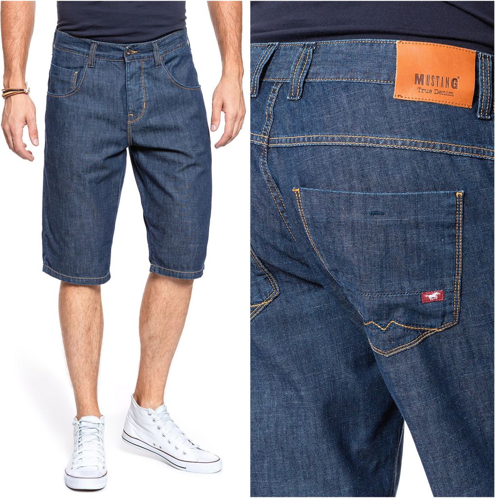 MUSTANG Herren, Shorts DENIM BERMUDA, Regular fit, W32, Blau, kurze, hosen,
