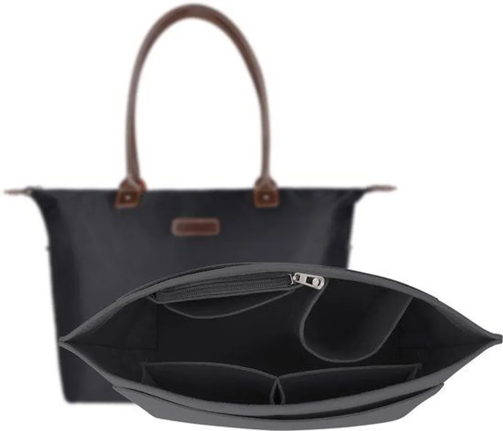 Grand sac à provisions noir léger compartimenté pour courses quotidiennes