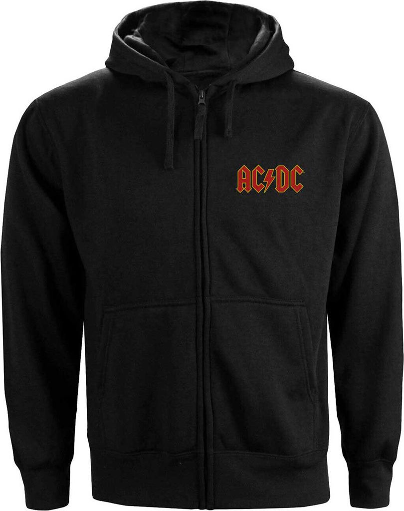 AC/DC - Hoodie mit durchgehendem Reißverschluss Logo für Damen RO458 (S) (Schwarz)