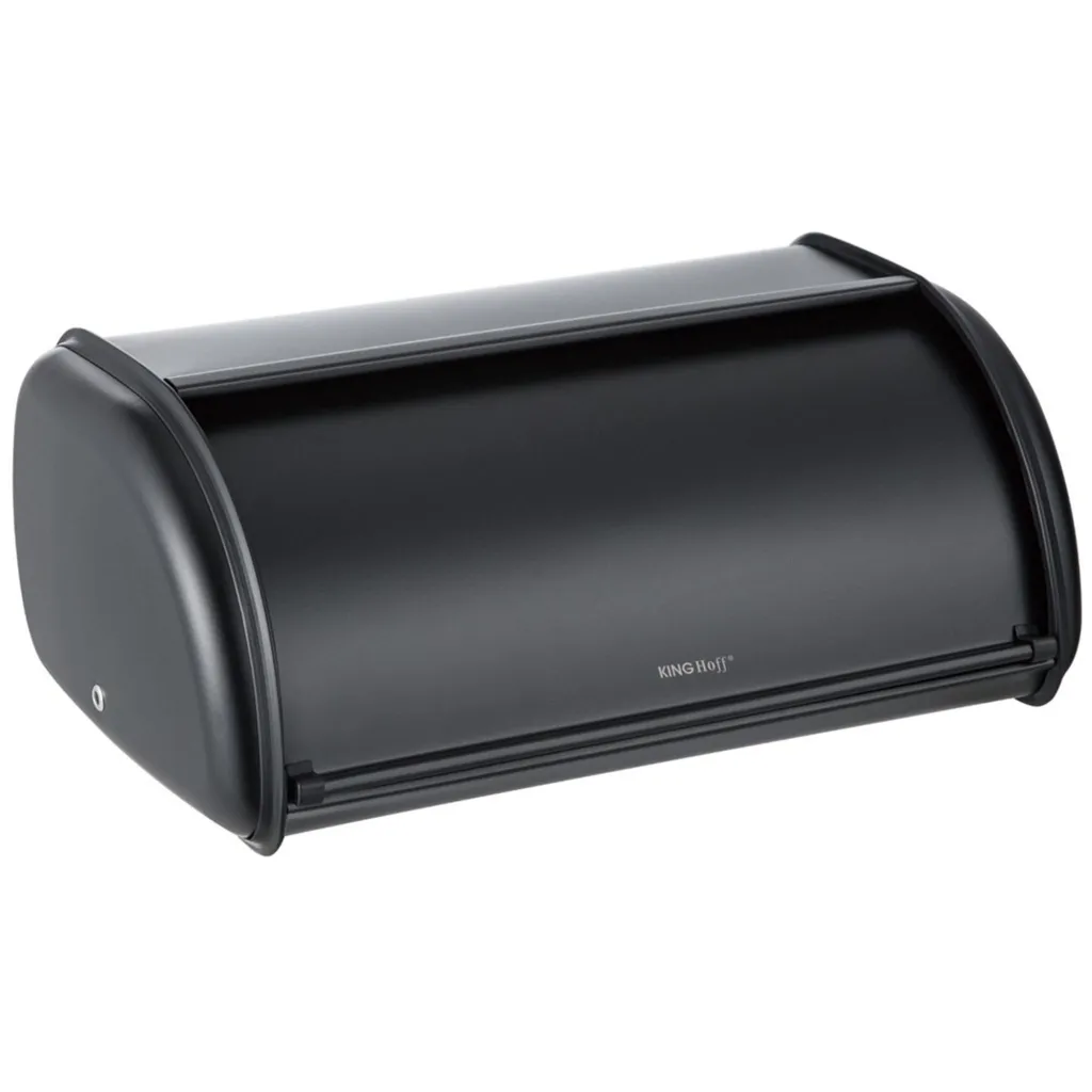 Kinghoff KH1834 Portapane Acciaio Nero Opaco 44cm | Pane Sempre Fresco