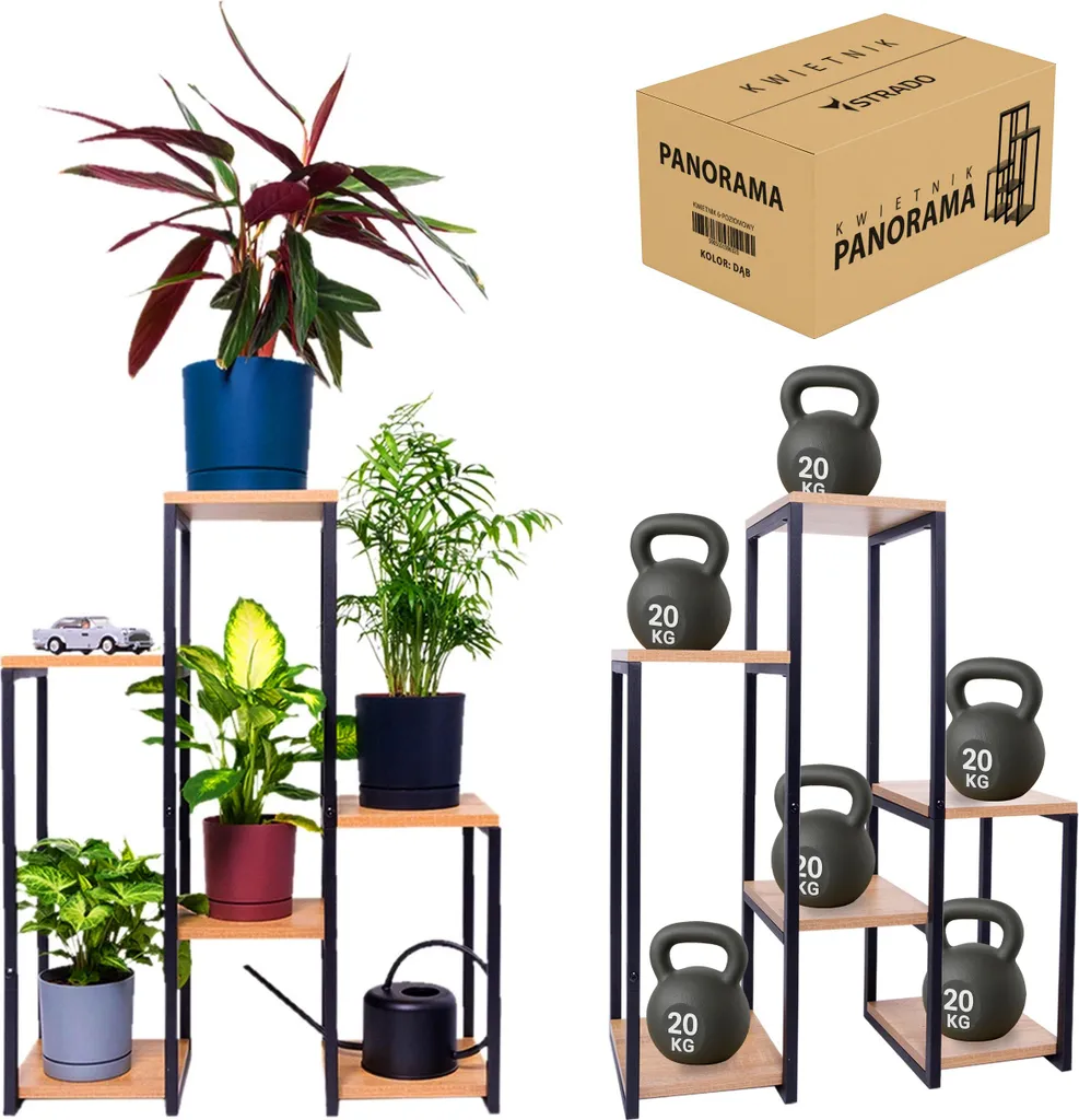 PANORAMA Porte-fleurs OAK en métal à 6 niveaux - Support plante élégant
