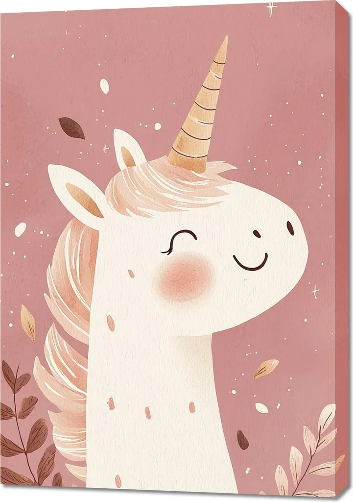 Tableau Licorne 70 x 100 cm pour Décorer une Chambre de Fille avec Style