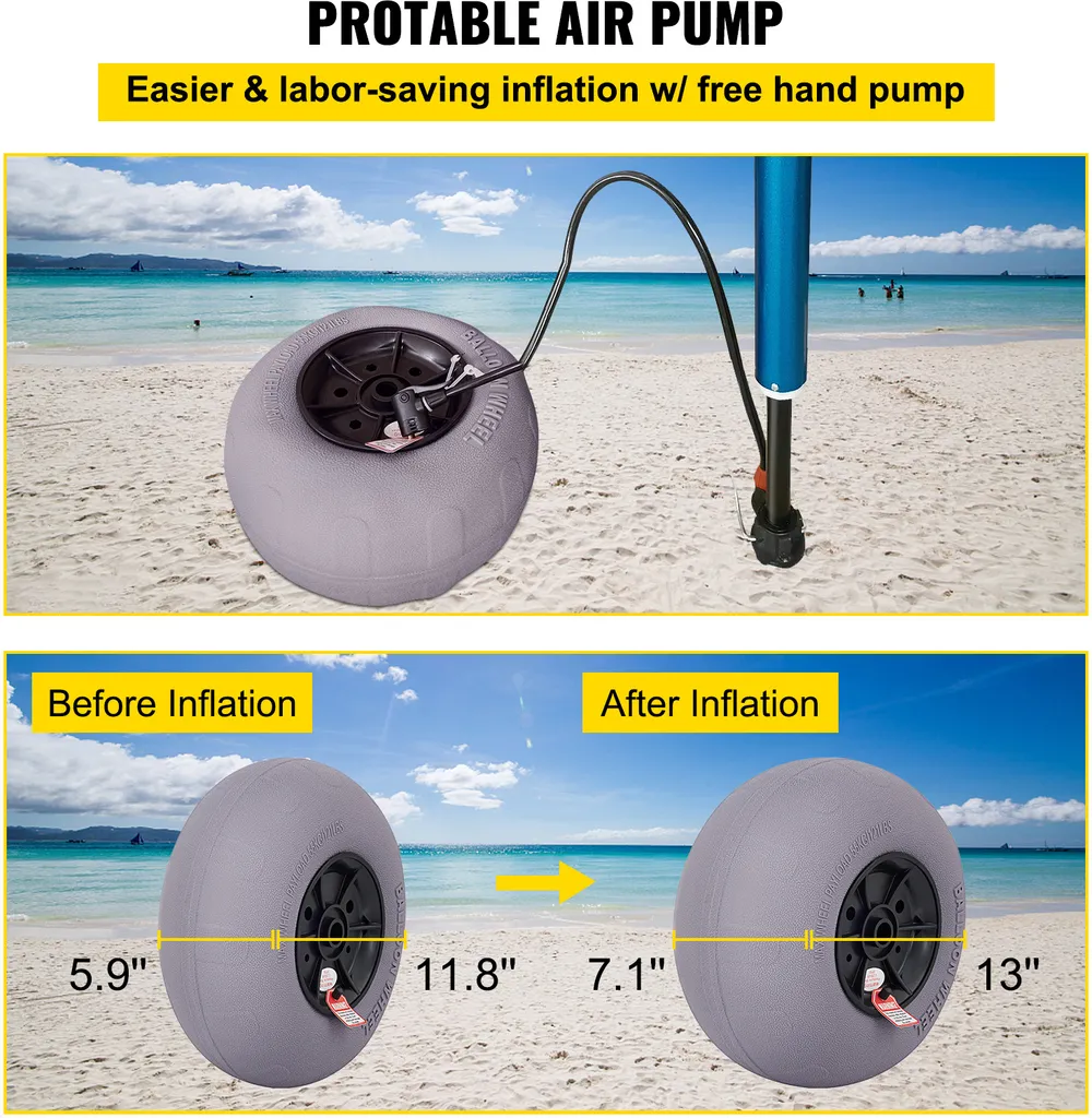 Roues de Canoë pour Sable Fin Pneus de Buggy Haute Flottaison x2