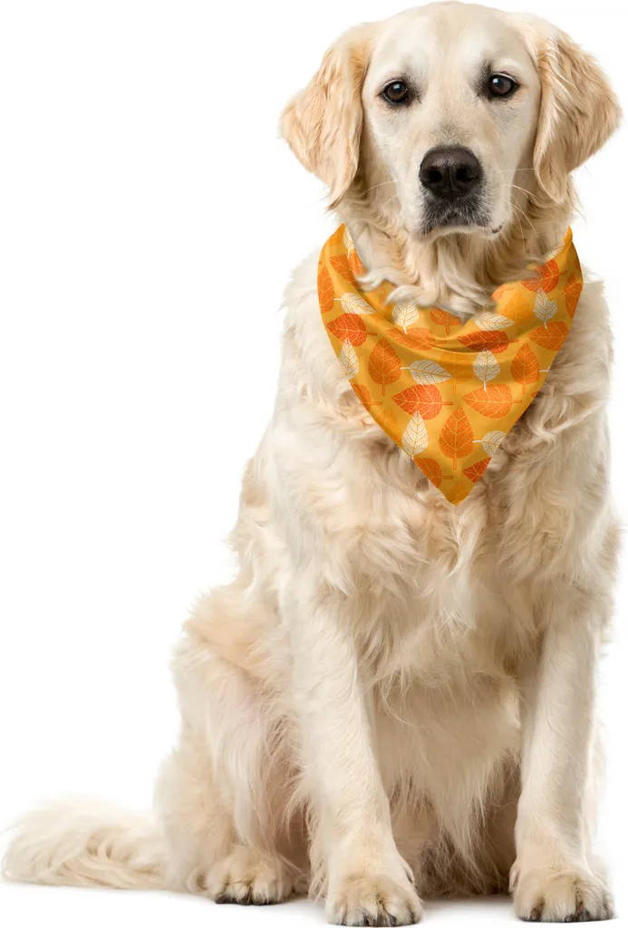 ABAKUHAUS Bandana per animali domestici arancione bruciato, tema fogliame naturale, 55x55 cm, arancione bruciato Arancione