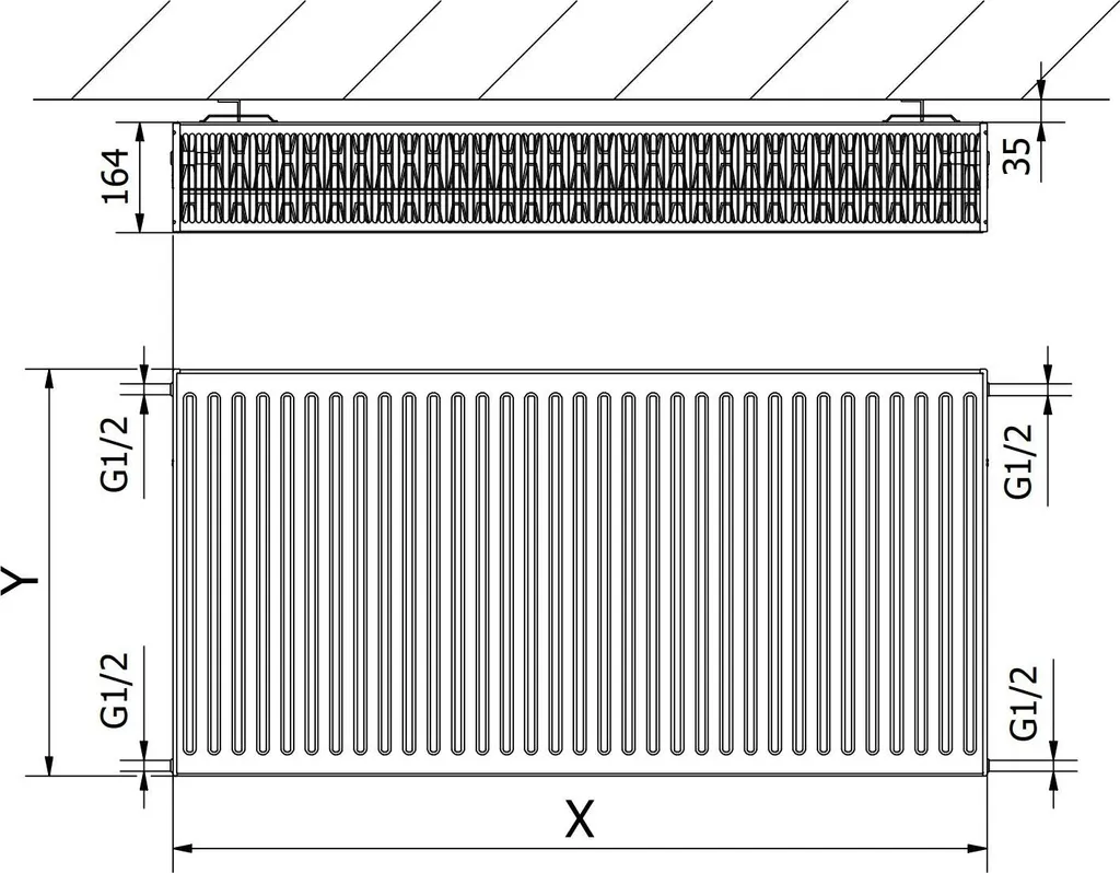 Mexen C33 Radiatore Pannello 300x1100 mm 1468W - Riscaldamento Acciaio - 6