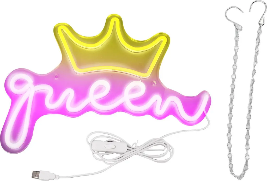 Enseigne Lumineuse Néon Couronne USB Éclairage LED Rose pour Fête Home