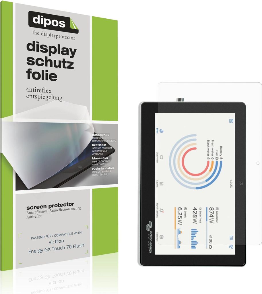 2x Schutzfolie für Victron Energy GX Touch 70 Flush matt Displayschutzfolie Folie Display Schutz dipos