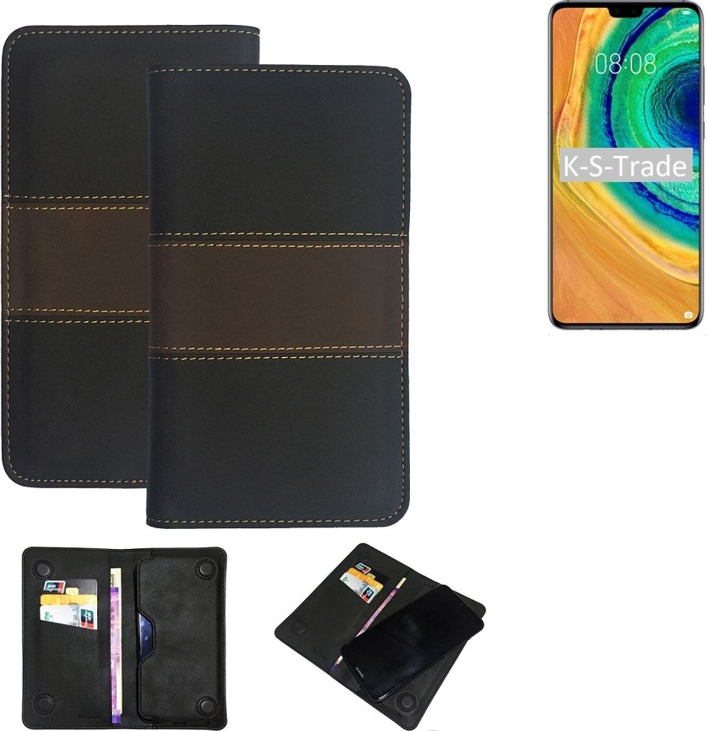 K-S-Trade Handy Hülle kompatibel mit Samsung S10 Prism Black Schutz Hülle Walletcase Bookstyle Tasche Schutz Case Handytasche Wallet Cover