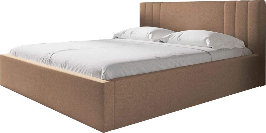 Bettrahmen ohne Matratze, - Blaume 180 Sand Schlafzimmerbett, Schlafzimmermöbel, Skandinavischer Stil, Gepolstertes Bett