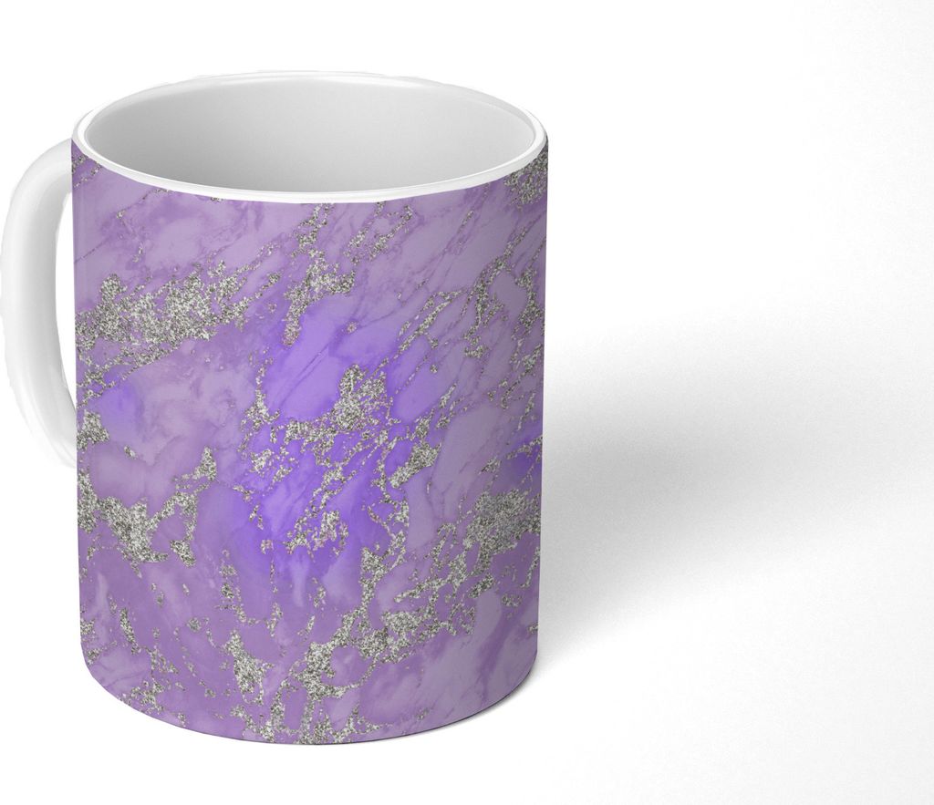 MuchoWow Tasse Kaffeetasse Kaffeebecher 350 ml Marmor - Lila - Muster Teetasse - Fototasse - Becher - Keramikbecher - Teebecher - Kaffeetasse - B...