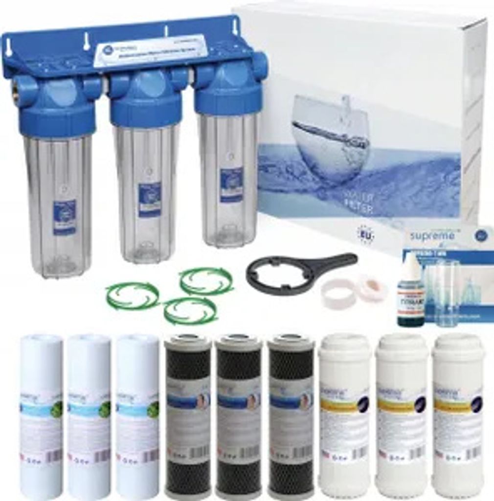 3 Stufe Untersink Trinkwasserfilter Wasserfilter System Produktbild 