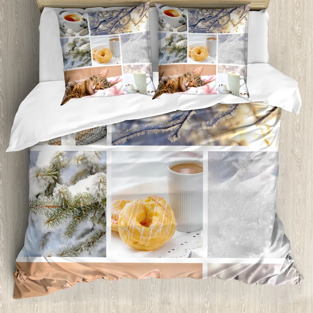 Housse de couette anti-acariens 155x220 cm Snow Cat pour allergique
