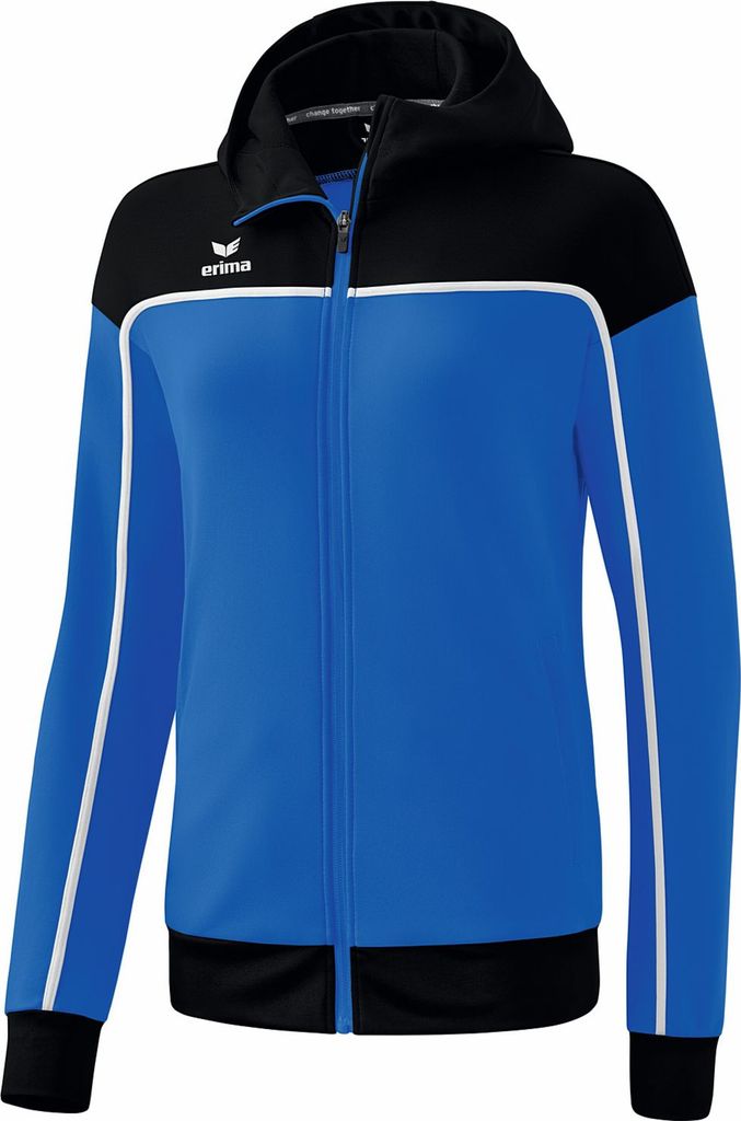 Erima Change Trainingsjacke Mit Kapuze Damen - New Royal / Schwarz / Weiß