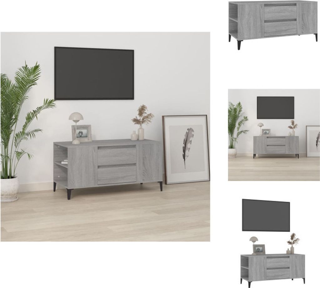 vidaXL TV-Schrank Grau Sonoma 102x44,5x50 cm Holzwerkstoff - TV-Möbel