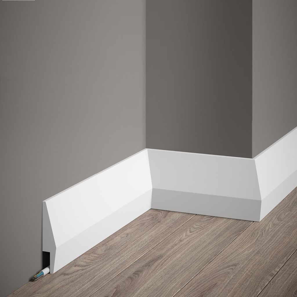 PROVISTON | Sockelleiste | 23 x 100 x 2000 mm | Weiß | Fußleiste | Mit Kabelkanal | Modern | Hochwertig | Robust | Langlebig | 1 Stück