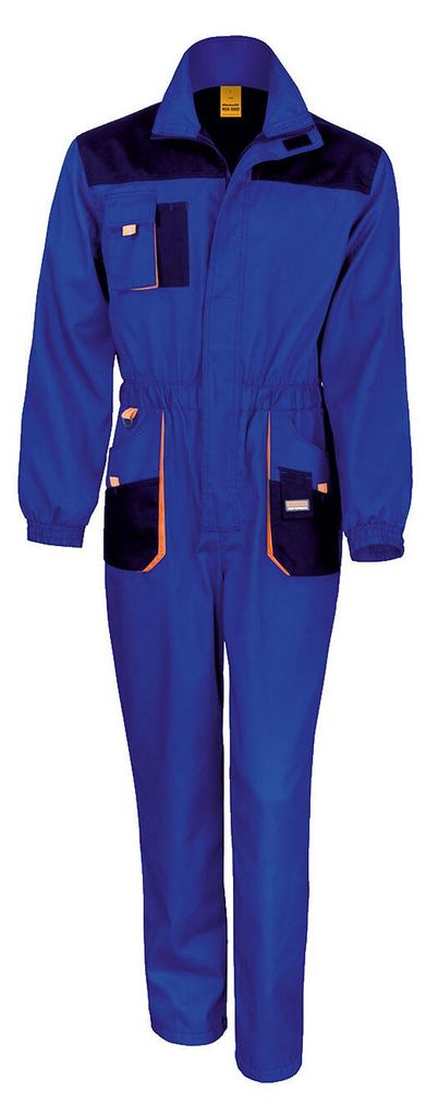 WORK-GUARD by Result - Overall für Herren/Damen Unisex FK2899 (4XL Regulär) (Königsblau/Marineblau/Orange)