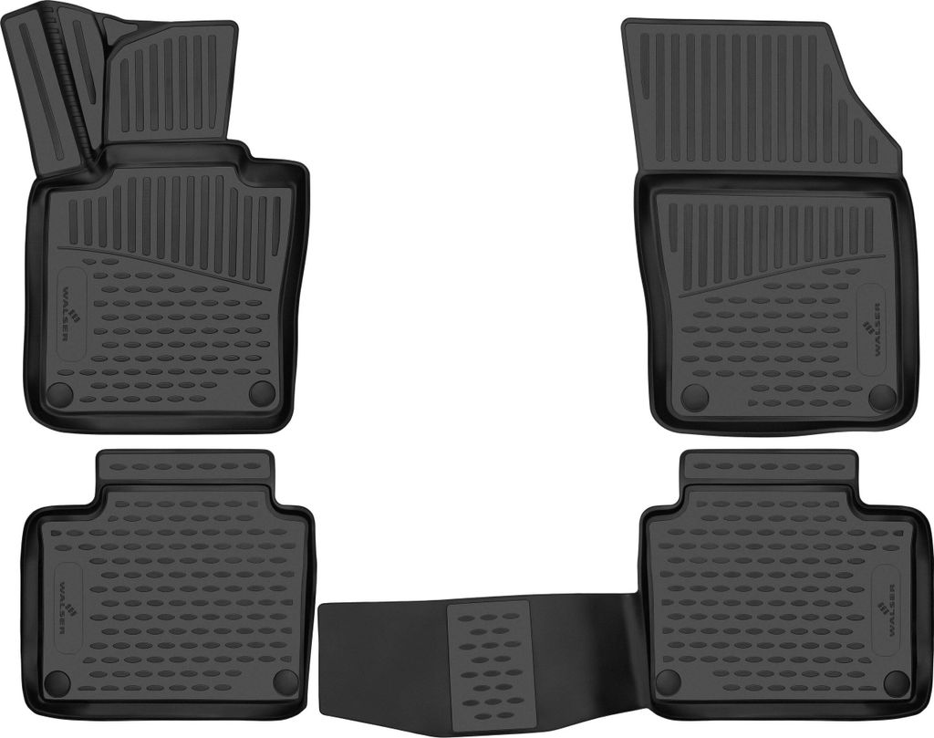 WALSER XTR Gummi Fussmatten Auto für Volvo V90 2 2016-2025, 100% passgenaue Auto Fußmatten, robuste Universal Fußmatte Auto, Gummimatten Auto, A...