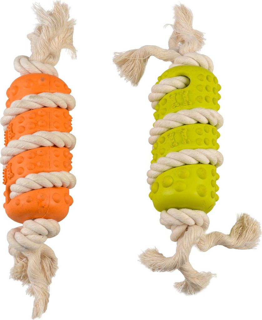 Duvo+ Hundespielzeug Eco Gummistiftknochen Bambus/Reis + Baumwolle
