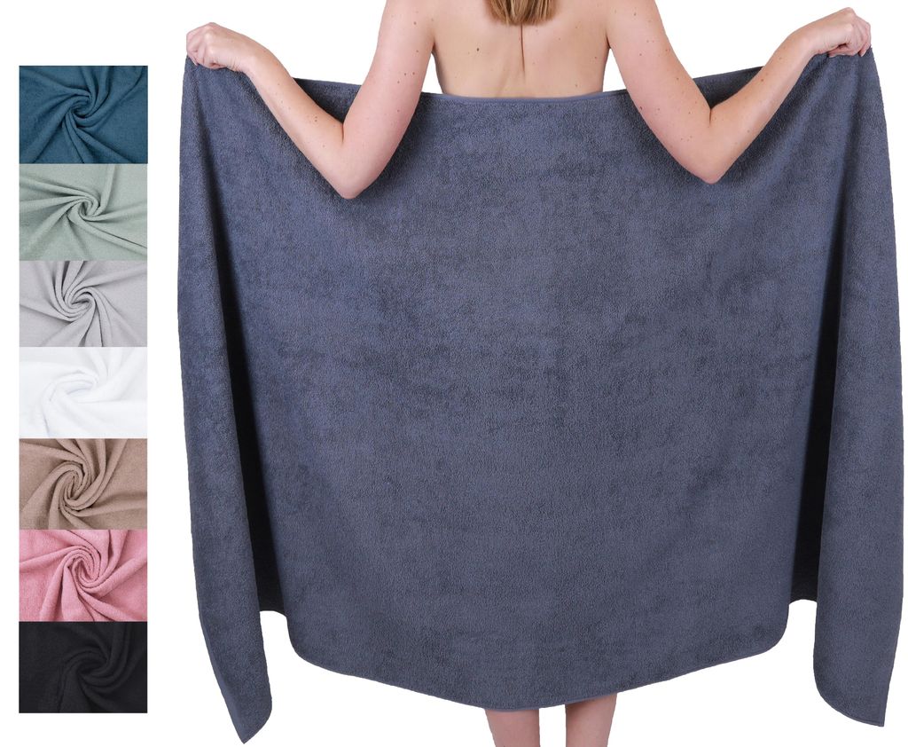 Betz XXL Badetuch 100 x 200 cm BERLIN Saunatuch 100% Baumwolle Farbe – dunkelgrau