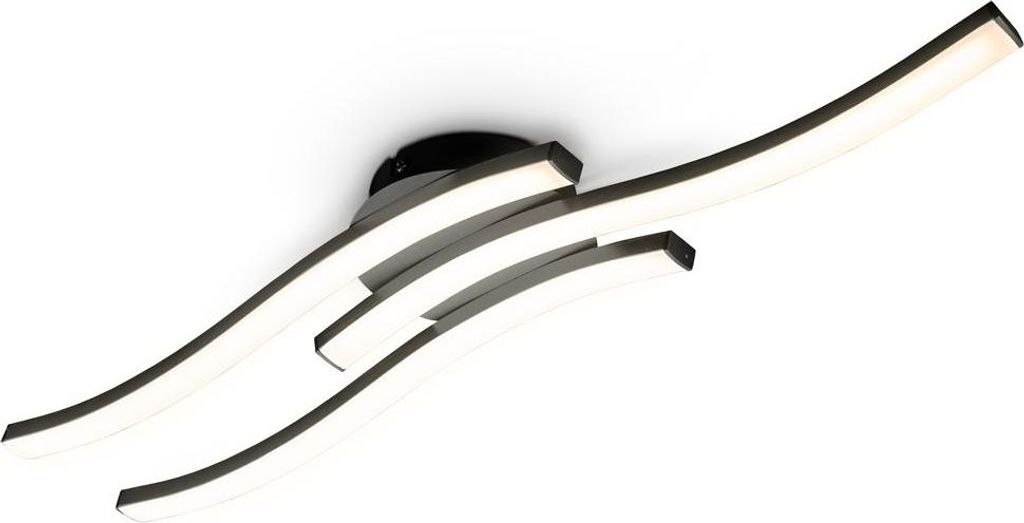 A modern, curved LED ceiling light fixture against a white background.
