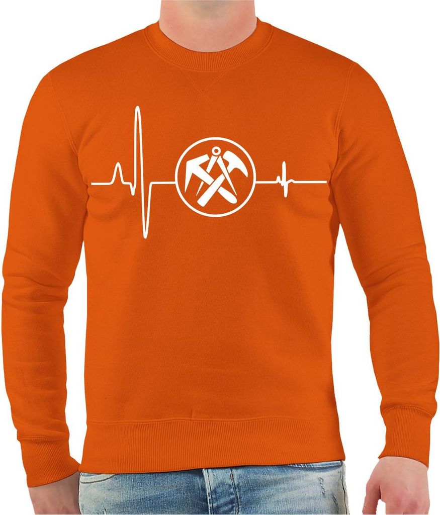 Herren Sweatshirt Dachdecker Herzschlag
